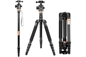 DIESTORD Trípode Andoer Trípode Monópode Monopod Pro para Cámaras de Foto y Video con Cabeza de Bola Ballhead Placa Rápida Liberazación para Canon Nikon Sony Panasonic DSLR