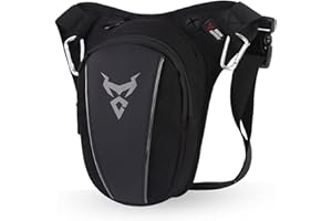 Eshow Bolsa de Pierna y Mulso para Hombres en Nylon, Pernera Riñonera Multifuncional para Herramientas de Trabajo, Motocicletas, Montañismo, Ciclismo y Senderismo