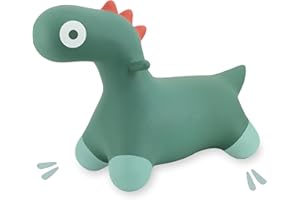 Quut - Hoppi Dino Sauteur - Jouet Sauteur Gonflable (Vert Jardin) - extérieur et intérieur - Design - Pompe comprise - Cadeau - dès 18 Mois