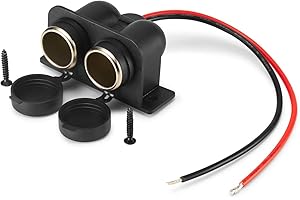 LBSC Car cigarette lighter socket,Universal 12V-24V Waterproof Marine Boat Car Motorbike Cigarette Lighter Power (Double mouth)