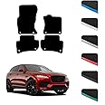 GCM - Car Floor Mats for Jaguar F-Pace 2016 To Present Full Coverage Floor Protection - Anti Slip & Fit Car Mat with Clips Easy to Clean Car Carpet for All-Weather- Blue Edging, Carpet