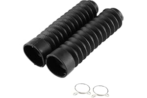 Soufflet de fourche moto, 2Pcs Cache poussière fourche moto, soufflet de fourche moto, Fourches pour châssis de moto en Caoutchouc, Fourche Avant Soufflets Fourche Amortisseur 205 * 42mm (Noir)