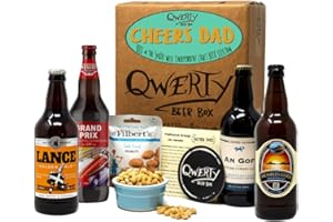 Premium British Real Ale Cheers Dad Gift Hamper - 4x500ml Independent Traditional Ales with Snack & Craft Beer Tasting Guide by QWERTY Beer Box - Beer Gift for Dad, Fathers Day Beer Gifts from Child