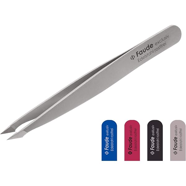 GRIP Pinzette Mit Schräger Spitze - Roségold, Edelstahl, Professionell Für Augenbrauen