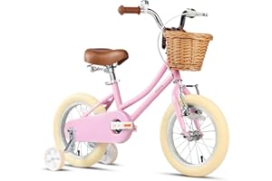Glerc Bicicleta para Niñas con Cesta para Niños De 2 a 12 Años, 12, 14, 16, 18 y 20 Pulgadas, Bicicleta con Ruedas De Entrenamiento con Timbre