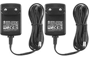 Förpackning med 2 nätaggregat till DC 9 V 1,5 A stift 5,5 mm x 2,1 mm kontakt EU-kontakt positiv mitt