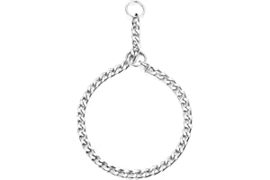 HAPPY HACHI Collare per Cani Acciaio Ferro Collar Resistente Catena Serpente Collari Regolabile per Cane Grandi Media per Allenamento (S-3.0mm*50cm)