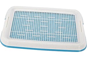 Colcolo Hundetoiletten-Trainingstablett, Netz-Trainingstablett, mit sicherem Verschluss, Hundetoilette, Hundetöpfchenpfanne für kleine Hunde, Blau