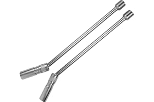 ‎PLAYOCCAR PLAYOCCAR 14mm & 16mm 3/8" Lang Zündkerzenschlüssel, Universeller Dünnwandig Zündkerzen Nuss mit Magnet und 12 Kant Drehbarer Gelenk