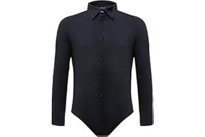 Ready4Dance Camicia Body Bambino/Ragazzo per Danza Standard, Ballo da Sala e Latino Americano Tessuto Elasticizzato con Collo Rigido e Chiusura a Bottoni - Perfetta per Competizioni
