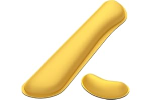 Dapesuom Vergrößertes Tastatur-Handgelenkauflage, Memory-Schaum Handgelenkruhen für Schreibtisch Matten Unterstützung, niedliche Schmerzlinderung Tastatur-Mauspad Resten Set für Büro, Aprikosengelb