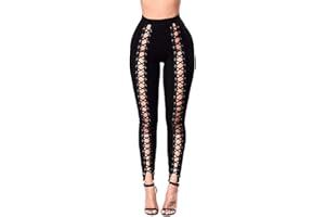 ZUMUii Butterme delle Donne Lace Up Elegante Frontale Scavano Fuori Allenamento Leggings Neri Twilled Jogger Skinny Pants