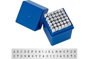 BENECREAT 36 Pack (4mm) Sellos de Letras y Números Herramientas Mate Estampadas de Metal - Material de Acero de Carbono Duro Galvanizado para Perforación Metal, Joyería, Cuero