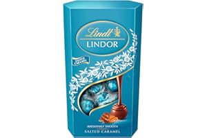 Lindt Lindor Salted Caramel Chocolate Truffles – 600g Box (Approx. 48 Balls) – Smooth Filling – Christmas, Gift, Birthday, Congratulations, Sharing Treat