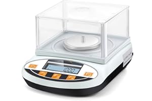 Bonvoisin 0.001g Electronic Analytical Balance High Precision Laboratory Lab Scale 1mg Precision Weighing Scale Scientific Scale Jewelry Scales Gold Kitchen Scale with Windshield (100gx0.001g Black)