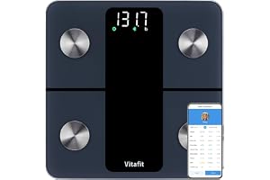 Vitafit Smart Kroppsfettvågar Noggrannhet 0.05kg,Digital Badrumsvågar 182kg | Professionell Fabrik Sedan 2001 Kroppsvåg Digital Sync 13 Kroppssammansättning med BMI, Kroppsfett och Muskler, LED