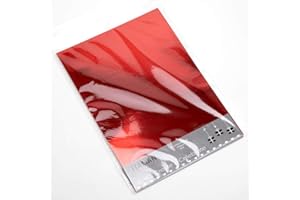 Italian Options 250GSM Mirror Card Craft Paper 10 Sheets, A4 Size, Red