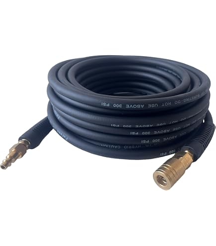 2-Way Tire Inflation Hose – 1/4" X 8.2FT Hybrid Air Hose, 300 PSI, Industrial Quick Coupler – For Compressors & Dual Tire Inflation