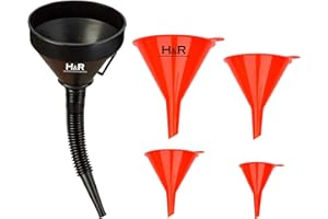 VSTARNER Hermann & Richter Trichtersatz | 5-Teilig | Einfülltrichter mit Schlauch & Sieb für den Ölwechsel | Trichter Set für KFZ, Auto, Werkstatt & Haushalt