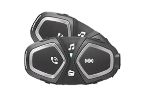 INTERPHONE CONNECT HD - Doppio - Interfono Casco Moto Auricolari Stereo Alta Fedeltà 40mm, Uso Pilota - Pilota, Distanza 300 Mt, Autonomia 12 Ore, Radio, GPS, TFT, Impermeabile IPX67