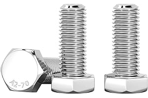 Drenky 10 Pièces Boulons Hexagonaux M8 X 20mm Argent Acier Inoxydable A2 V2A Haute Résistance Boulon à TêTe Hexagonale DIN 933 Vis Inox Pour Automobile Et Machinerie