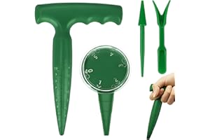 XIHXWL Bulb Planter & Dibber Tool – Durable ABS Plastic Seed Planting Dibber with 1-10 cm Depth Scale, Ergonomic Handle, Precise Soil Transplanter for Flower, Vegetable & Herb Gardening (4pcs)