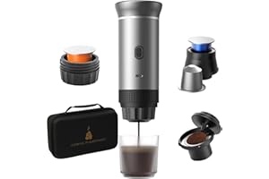Jenmayt Machine à Café Espresso Portable 15 Bars – Cafetière Électrique Sans Fil avec USB Rechargeable, Compatibilité avec Capsules Nes/Café Moulu pour Voyage, Camping, Bureau (avec sac)