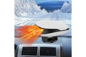 FENYW 12 V 120 W Calentador Portátil para Coche, Calentador de Coche, 2 en 1 de Frío/Calo Calefactor Coch 360 Grados de rotación con Calentamiento Rápido con Encendedor de Cigarrillos (Blanco)