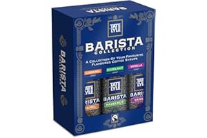 Tate & Lyle - Barista Syrup Gift Set - Caramel, Vanilla & Hazelnut Flavoured Syrups - Fairtrade, Vegan, Kosher and Vegetarian Friendly - For Cold Drinks and Hot Drinks - 3 x 250ml