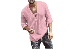 TOFOTL Chemise Lin Homme Marque Confortable Chemise Homme Manches Longues Cordon Doux Tee Shirt Humour Homme Grande Taille Hauts