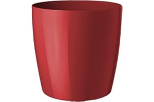 FLORALO E. K. Floralo Teramo Übertopf 35cm Durchmesser x 34cm hoch rot, glänzend, in den Boden eingelassene Rollen