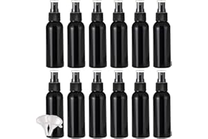 YANCAER 24 Pezzi Nero 100 ml Bottiglie Spray con Testa di Spruzzo Nera,Bottigliette Spray Vuote Set in Plastica, Flaconi Spray da Viaggio, Aereo Contenitori da Viaggio per Cosmetici