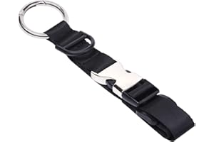 Wisdompro Add a Bag Luggage Strap Jacket Gripper Holder, Carry Clip Strap with D-Buckle, Travel Coat Clip for Bag, Heavy Duty Baggage Suitcase Belt - Black