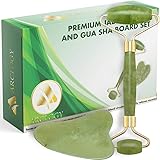 Arclogy Jade Roller and Gua Sha Scraper Jade Face Roller Set Beauty Gifts Sets for Women UK Design Beauty Tool Anti Ageing Ne