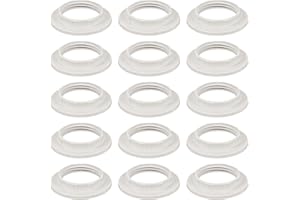 Haisheng 15PCS Convertidor de anillo Portalámparas E14 Anillo E14 Lámpara Portalámparas E14 Base Anillo Reductor Lámpara para Lámpara de Pared Colgante Soporte de Lámpara (Blanco)
