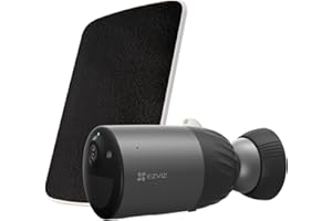 Ezviz eLife 2K+ Rechargeable Battery Camera Outdoor Wireless, 32GB Onboard Storage No Subscription, Solar Panel Included, Color Night Vision, 4MP, Human Detection, Two Way Audio, Alarm (BC1C Kit)