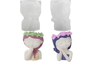 ICELSA 2 Pz Maceta Molde De Silicona Molde Silicona Maceta Moldes Macetas para Manualidades,Jarrones,Portalápices,Adornos Decorativos.