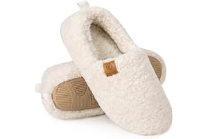 EverFoams Chaussons Femme Chaudes en Mousse à Mémoire Pantoufles Confortables Fausse Laine Hiver - Antidérapantes pour Intérieur/Extérieur