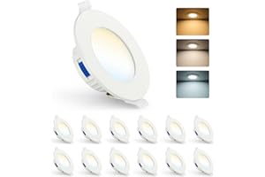 Gr4tec Spot LED Encastrable Salle de Bain, 4W LED Spots de Plafond Blanc Chaud 3000K Blanc Neutre 4000K Blanc Froid 6500K, IP44 Spot Encastrable Extra Plat pour Cuisine Salon, Trou 65-85mm, Lot de 12