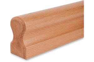 TREPPEN- UND GELÄNDERSTUDIO GRABER Main-courante en bois de hêtre laqué Design en oméga 45 x 80 x 2000 mm