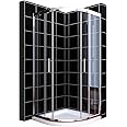 ELEGANT 800 x 800mm Offset Quadrant Shower Enclosure 6mm Tempered Sliding Glass Cubicle Door