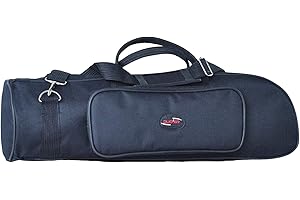 Easnea Bolsa de transporte profesional para trompeta 600D, resistente al agua, tela Oxford, suave, acolchada, con correa ajustable para el hombro, 4 colores, negro