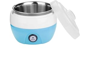 BTER Macchina Automatica per Yogurt, Macchina per Yogurt elettrica con Contenitore Interno in Acciaio Inossidabile da 1 litro, per la casa(Blue)