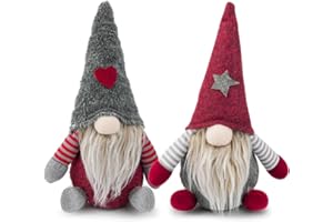 Bluelves 2 Stücke Weihnachtsdeko Plüsch Wichtel 28cm Hoch, Plüsch Wichtel Dekoration, Weihnachten Deko Geschenk für Weihnachtendekoration, Weihnachtswichtel Set für Festival-Zubehör