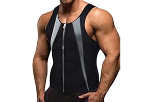 Memoryee Hombre Sauna Chaleco Deportivo Neopreno Entrenamiento Body Shaper Traje Entrenador Cintura Fitness Cremallera Camiseta Sin Mangas