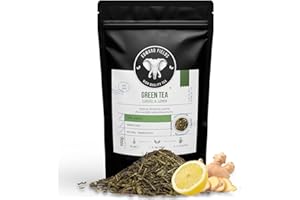 EDWARD FIELDS HIGH QUALITY TEA Edward Fields Tea ® - Té verde orgánico a granel con Jengibre y Limón. Té bio Sencha recolectado a mano con ingredientes y aromas naturales y ecológicos, China. 100g / 50 tazas