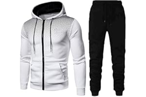 NTRIUQJ Tenue Sport Homme DéContracté Hooded Survetement Sport Ensemble Doux Chic VêTement Complet Full Zip Sweat à Capuche et Pantalon et Fall Jogging Homme Ensemble Training Homme Complet Pas Cher