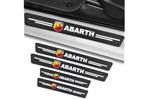BIGROUP 4 pièces Protecteur de seuil de voiture pour Abarth, Protection des marches de porte, autocollant de seuil en fibre de carbone anti-rayure