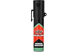 FARBGEL Self-Defence Spray. UK Legal Pepper Spray alternative. FARB-GEL-SPRAY with Criminal ID Dye. UK Police Used Brand TiW TW1000. Pocket Clip. Keyring Hole. Safety Trigger. (1 UNIT, 20 mL). Made in Germany