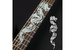 pulunto Gitarren-Griffbrett-Aufkleber, chinesischer Drache Gitarrenhals Bund Inlay Aufkleber für Bass E-& Akustikgitarren